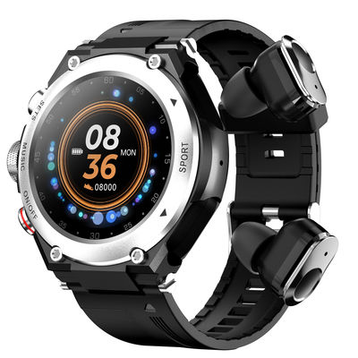 قم بتحديث نمط حياتك النشط مع TWS Smart Watch سماعات لاسلكية ومراقب اللياقة البدنية Rainbuvvy T96 فضية