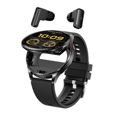 سعر جيد TWS سماعات Bluetooth الساعات الذكية التصميم الأنيق الشحن المغناطيسي سماعات TWS الساعات الذكية الانترنت