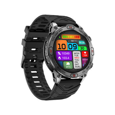 سعر جيد الساعة الذكية ذات الشكل الدائري مع مساعد الصوت الذكي Bluetooth Call Altitude Pressure Compass و وظيفة المصباح الكهربائي الانترنت