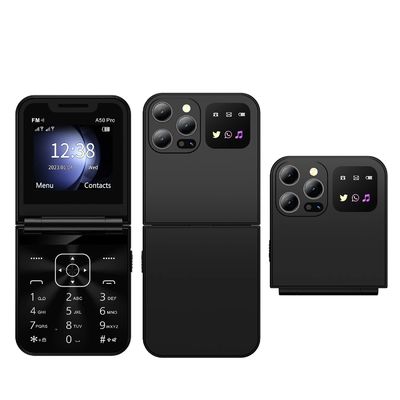 سعر جيد A50 Pro Flip الهاتف المحمول هاتف مزدوج البطاقة السيم تسجيل المكالمات سرعة الاتصال الشعلة السحرية الصوت 2.4 