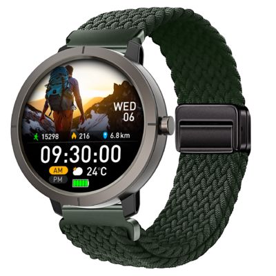 سعر جيد DM76 سبورت ساعة ذكية جي بي إس فائقة الرقة 1.32' AMOLED هاتف بي تي 50M مكافحة الماء بوصلة معدل ضربات القلب الانترنت