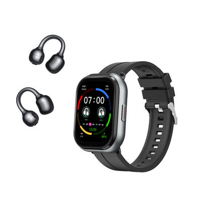 سعر جيد D12 Smart Watch TWS 2 في 1 بلا فاير بلوتوث مكالمة سماعة سماعة موسيقية تشغيل الرياضة متتبع اللياقة البدنية الانترنت