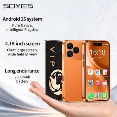 سعر جيد XS19 MAX LTE 4G Mini 4.18'' Android 15.0 4+64GB Dual SIM 2900mAh Face Unlock Small Mobile Phone الانترنت