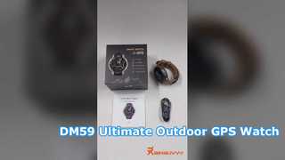 ساعة ذكية رياضية DM59 GPS، شاشة AMOLED HD مقاس 1.43 بوصة